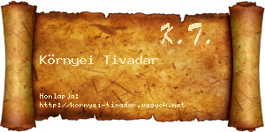 Környei Tivadar névjegykártya